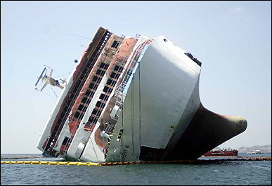 overturned ship accident
