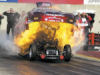 racetrack car on fire