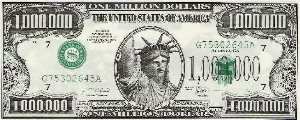 real 1000000 dollar bill